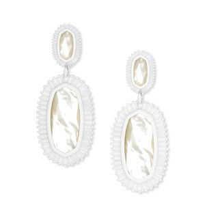 KENDRA SCOTT Kaki Earrings in Ivory Mother of Pearl, Matte White